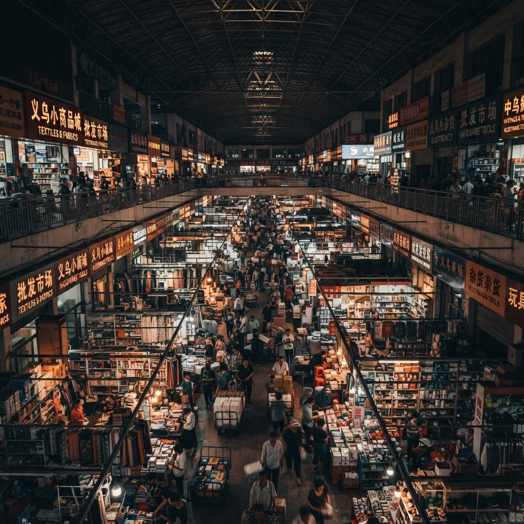 Aisles of the Yiwu International Trade Market in China